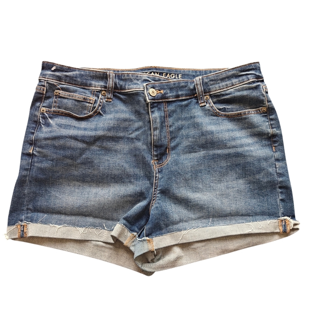 American Eagle Outfitters Women's Classic Blue High Rise Shirtie  Short Size16